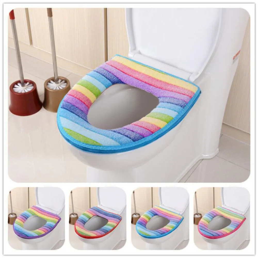 

2017 Bathroom Toilet Seat Washable Soft Warmer Mat Cover Pad Cushion Hot