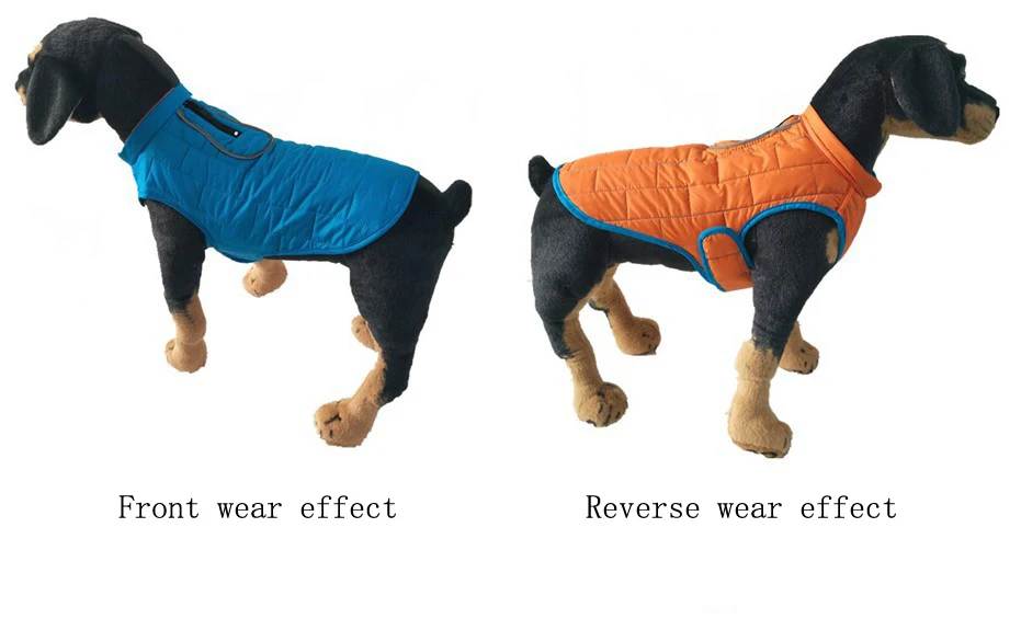 Двусторонний водонепроницаемый жилет для собак, куртка, светоотражающая теплая зимняя одежда для щенков, пальто для маленьких и больших размеров для собачек-Мопсов, одежда для питбуля