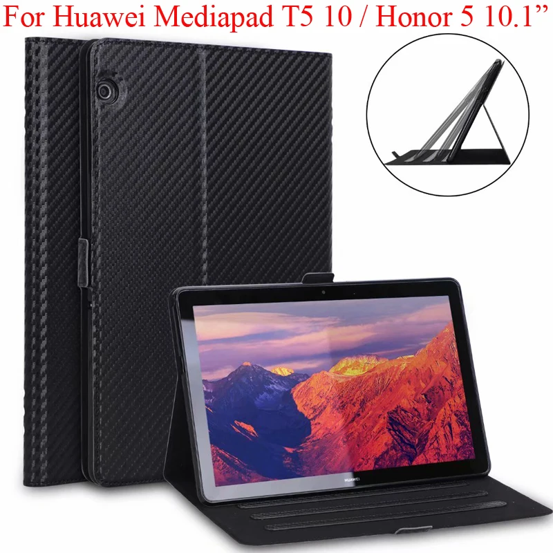 Carbon Fibre Cover For Huawei Mediapad T5 10 Case Honor Pad 5 10 1 Tablet Protector Ags2 W09 Ags2 L09 L03 W19 Capa Fundas Flip Cases Aliexpress