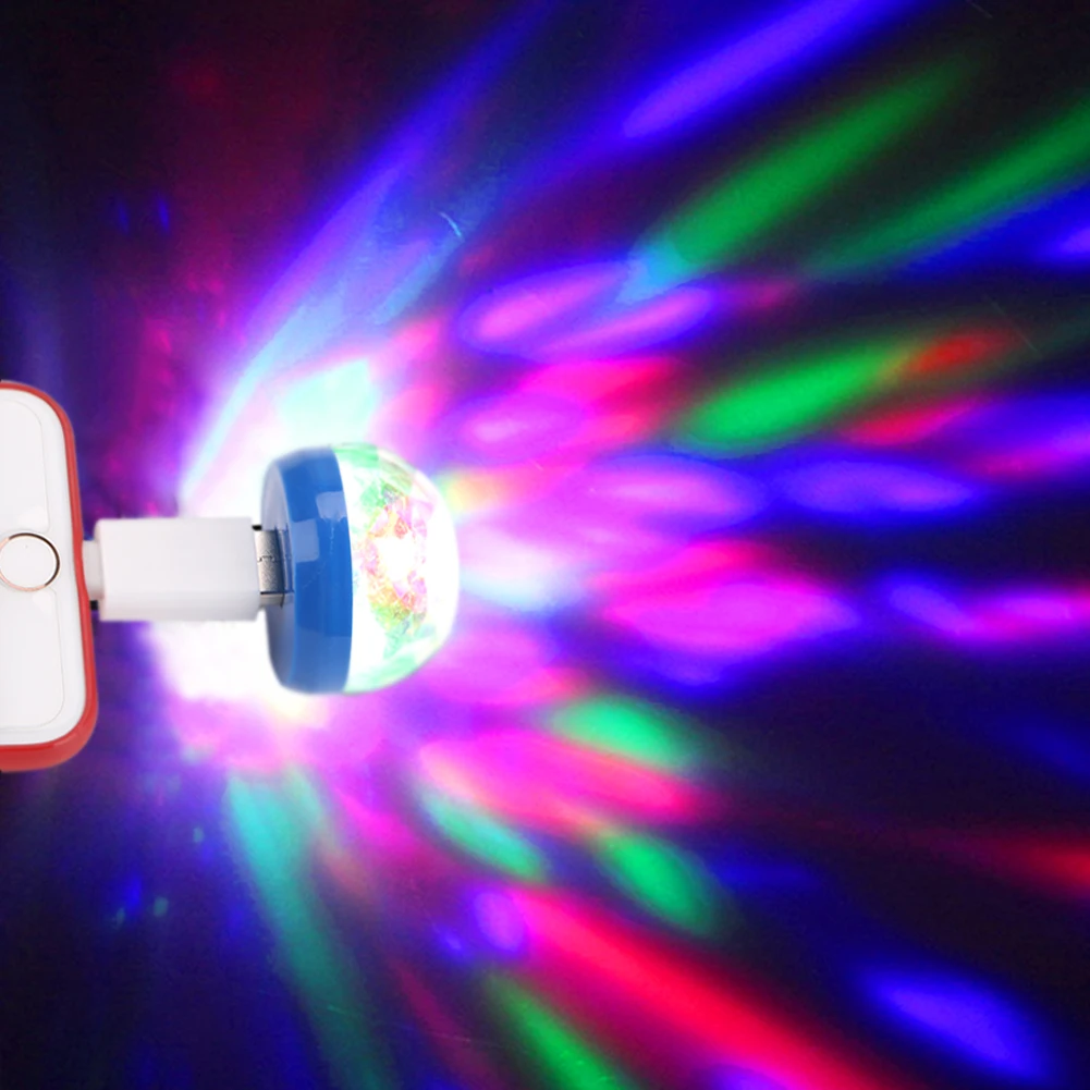 

Portable Mini USB led Party Lights Crystal Magic Ball Home Party Karaoke Decorations Colorful Stage LED Disco Light