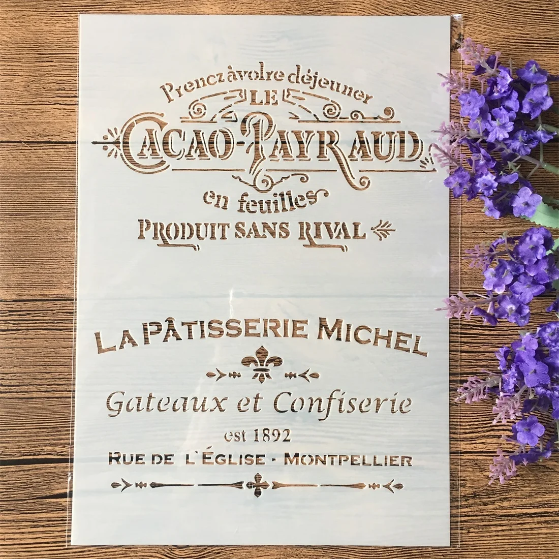 

French Common Words A4 DIY Craft Layering Stencils Wall Painting Scrapbooking Stamping Embossing Album Paper Card Template