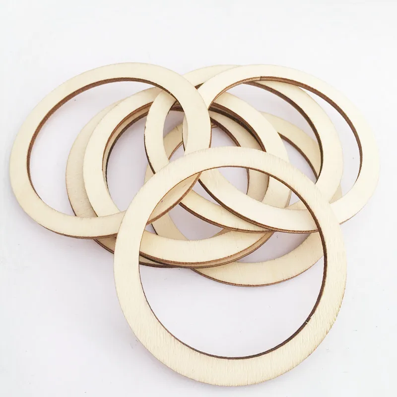 10pcs Wood Rings Wooden Rings for Craft, Ring Pendant and Connectors DIY  Projects