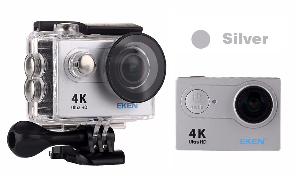 Оригинальная Спортивная камера eken H9 H9R Ultra HD 4K@ 25fps 170 градусов WiFi 2," Подводный Водонепроницаемый шлем камера Экшн-камера - Цвет: H9 Silver