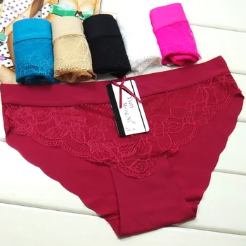 

Free shipping 3pcs/lot New Women's panties Girl Briefs Spot ice silk ladies underwear Seamless one-piece women's briefs 89063