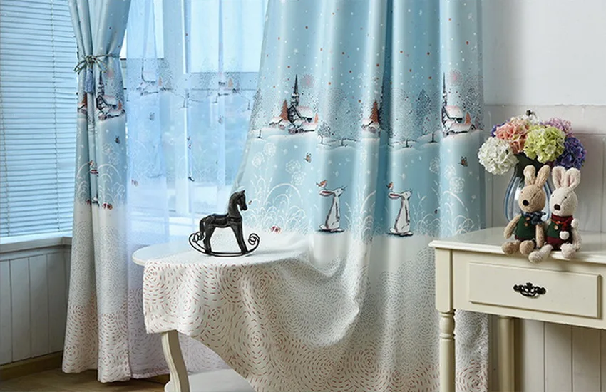 Простой в Корейском стиле мультфильм милый кролик печати детская спальня ткань занавеса светомаскировки двери занавес s прозрачные панели M104#2