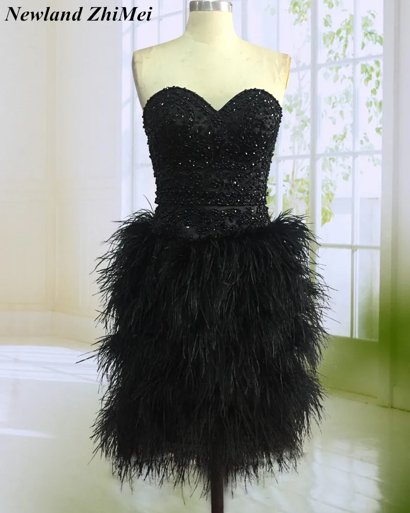 evening gowns with ostrich feathers