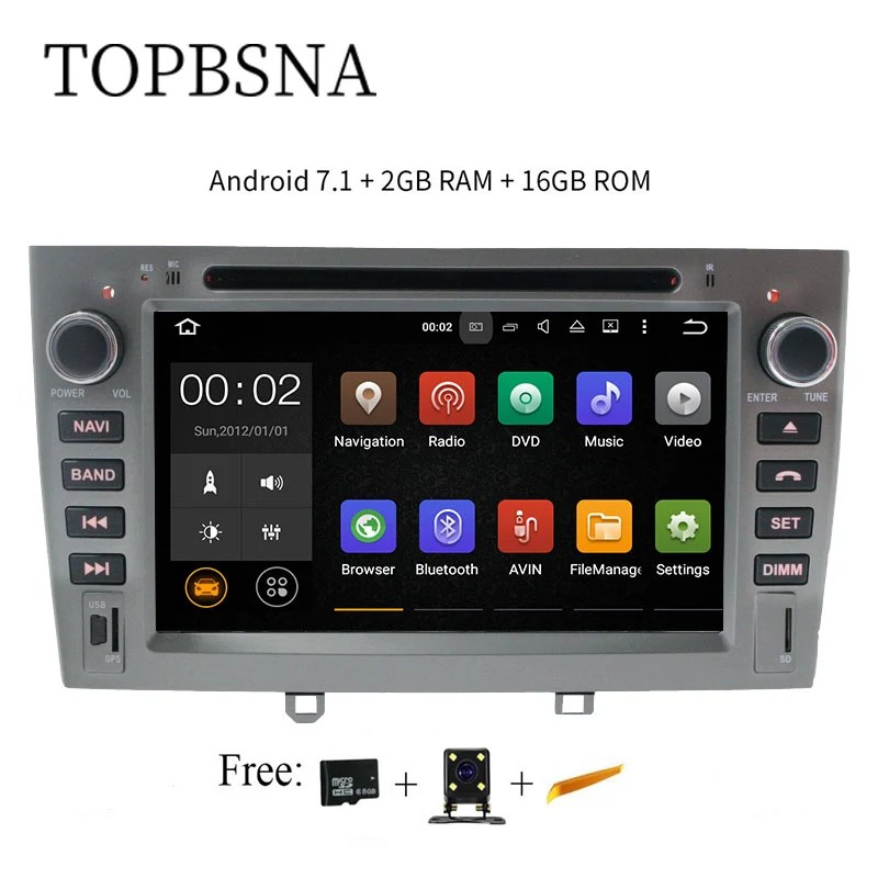 TOPBSNA 7 1024 600 Quad Core Android 7 1 font b Car b font DVD For