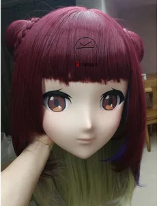 (LiLi маска-64) сладкая Девочка смолы Глава маска Kigurumi Косплэй японский ролевая игра Аниме Силиконовые Kigurumi маска Трансвестит кукла