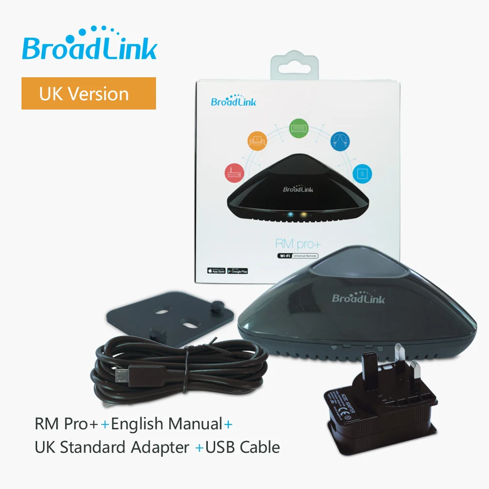 Broadlink RM2 RM Pro+ RM Mini3, автоматизация умного дома, Универсальный Интеллектуальный пульт дистанционного управления, wifi+ IR+ RF переключатель для Iphone Android - Цвет: RMProUK