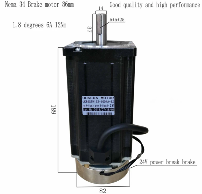 NEMA 34 тормозной шаговый двигатель 4,5 нм и 12 нм с 24 В тормоз для ЧПУ или автоматики и NEMA 34 шаговый двигатель драйвер DM860