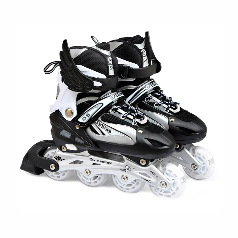 Мигающие роликовые коньки обувь для детей 4-колесные регулируемые уличные