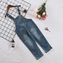 Комбинезон для маленьких девочек, повседневный джинсовый комбинезон с несколькими карманами, осень, 3, 4, 5, 6, 7 лет, комбинезоны, модные джинсовые штаны на пуговицах для девочек, Новинка
