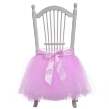 1 шт. 45*45 см Тюлевая юбка-пачка для стула с поясом, чехол для стула с лентой для свадьбы, украшение для вечеринки в день рождения, праздничные вечерние принадлежности