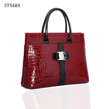 2016 Nuevo Lujo de la Señora OL bolsos de las mujeres famosas marcas Cocodrilo Patrón Hobo Bolso de mano Moda de Señora PU bolso de Hombro
