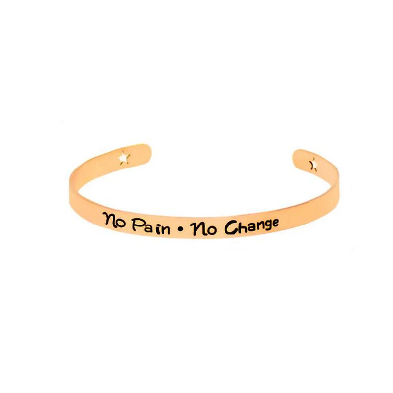 

No Pain No Change Women Bracelet Simple Europe Style Mantra Bracelets For Women Bangles Jewelry Gifts Free Shipping