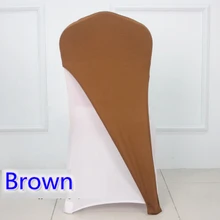 Коричневый цвет лайкра чехлы для стульев кепки универсальный для свадебного украшения спандекс Чехол для стула для вечеринки подходит для всех стульев оптом