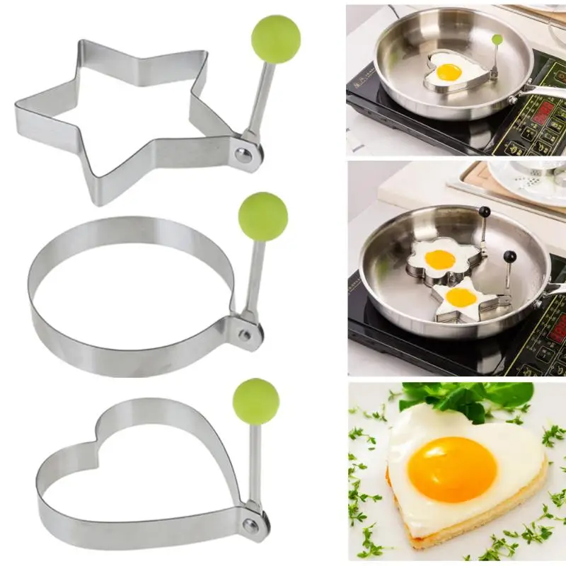 

1PC Stainless Steel Omelette Egg Frying Mold Love Round Star Molds DIY Kitchen Egg Pancake Breakfast Cooking Tools Dropshipping