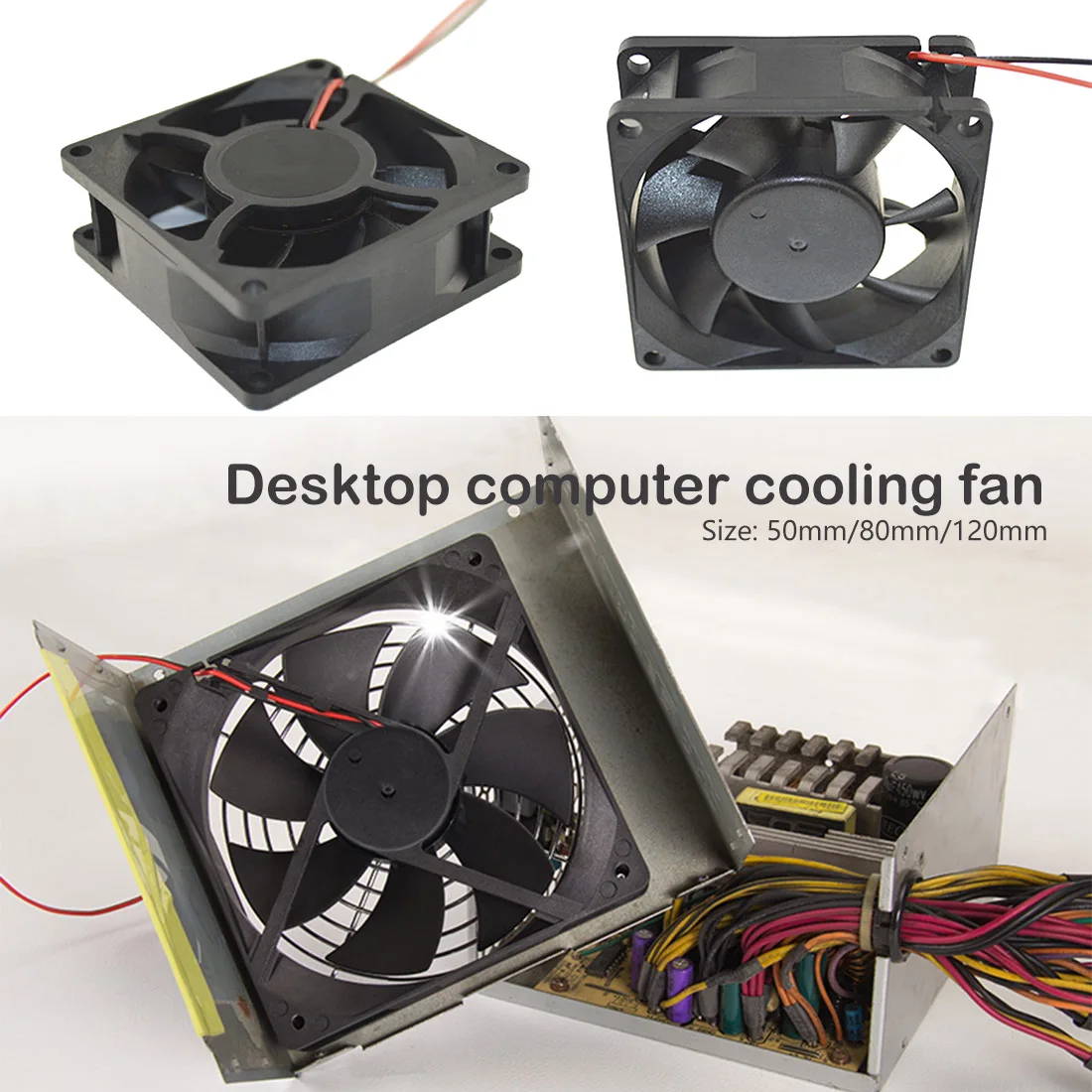 12V охлаждающий вентилятор для ПК 2-контактный 50 мм 80 мм 120 мм компьютер Процессор Системы радиатора Бесщеточный вентилятор охлаждения