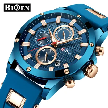 

BIDEN Top Brand Watch Luxury Mens Casual Sport Militatry Waterproof Silicone strap Fashion Male's Wristwatch Relojios Masculino