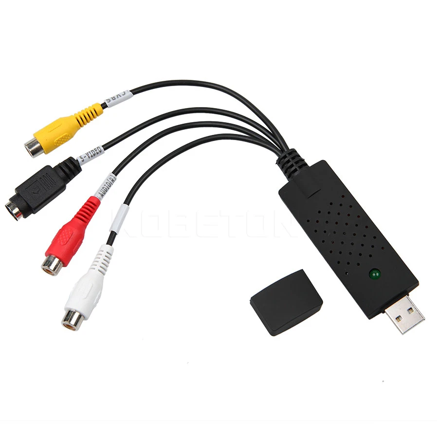 Kebidumei USB 2,0-RCA Кабель-адаптер конвертер для аудио S-Video карта захвата адаптер ПК кабель для ТВ DVD VHS устройство захвата - Цвет: Черный