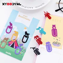 5 шт./компл. металла Бумага клип милый Закладки Эсколар школьные канцелярские принадлежности книга Знаки офисные маркировки Зажимы мультфильм моделирование