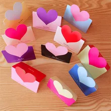 Милый 9,7*14,8 см Мини 100 шт./лот сердце+ конверт/набор игрушек любовь поздравительная открытка День учителя подарок ко Дню Святого Валентина A184