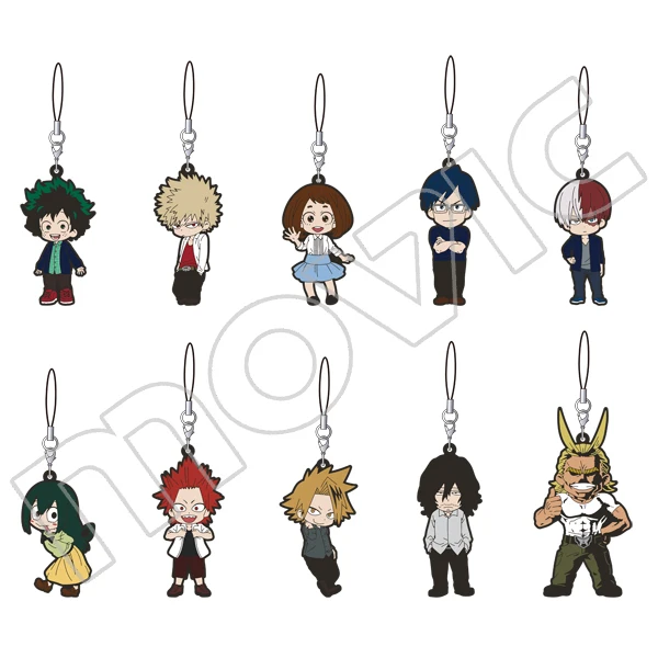 

My Hero Academia Anime Boku no Hero Academia Izuku Midoriya Katsuki Bakugo Todoroki Denki Rubber Keychain