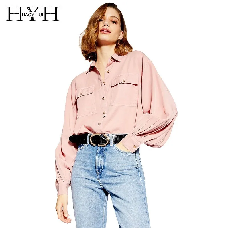HYH Haoyihui Femme/Летняя модная милая блузка с карманами для девочек плиссированная