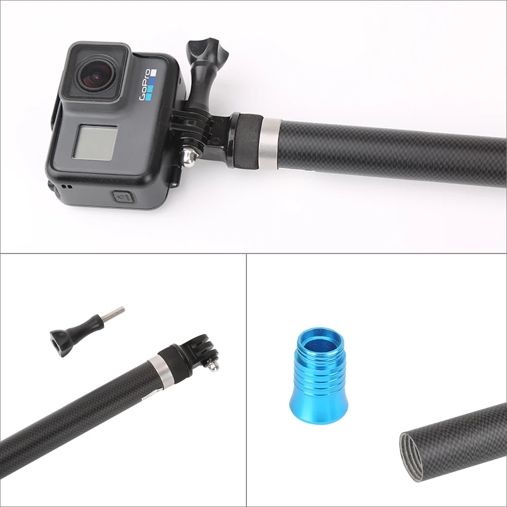 Ручной выдвижной полюсный монопод из углеродного волокна 106 &quotдля GoPro Hero 7 6 5 4 Session