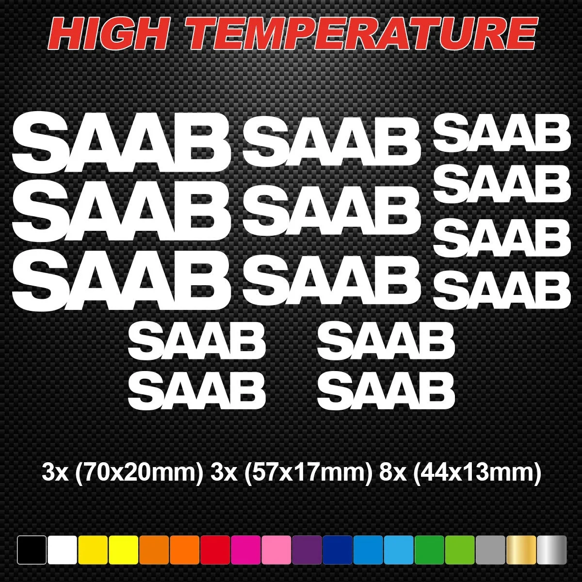 Для 14XSAAB HI-TEMP Премиум тормозной суппорт наклейки литые винил 900 турбо 9-3