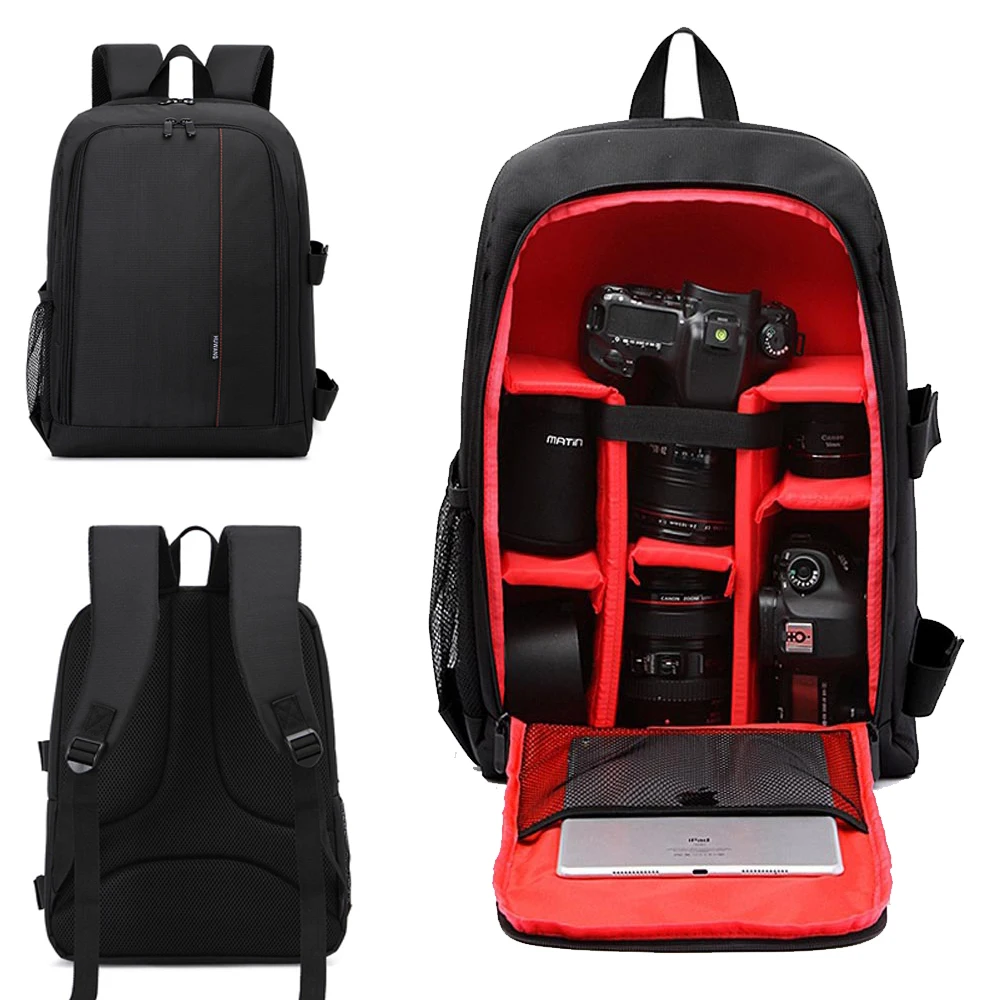 

Camera Backpack Outdoor Travel Daypack Shock-proof Water-resistant with Rain Cover Tripod Holder Laptop Pocket for Nikon Canon