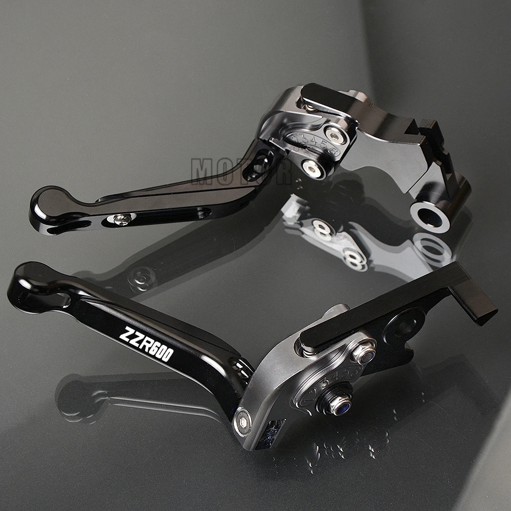Para Kawasaki ZZR600 ZZR 600 1990-2009 CNC motocicleta de aluminio de palancas de embrague de freno ajustable plegable extensible Para Kawasaki ZZR600 ZZR 600 1990-2009 CNC motocicleta de aluminio de palancas de embrague de freno ajustable plegable extensible