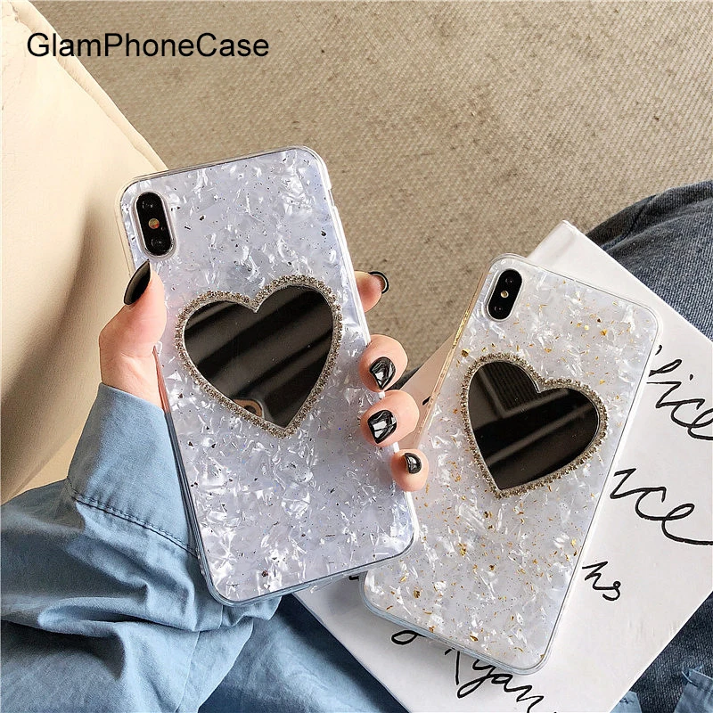 Белый зеркальный чехол GlamPhoneCase Fritillaria для iPhone X XS Max XR мягкий из ТПУ 7 8 6 6s Plus