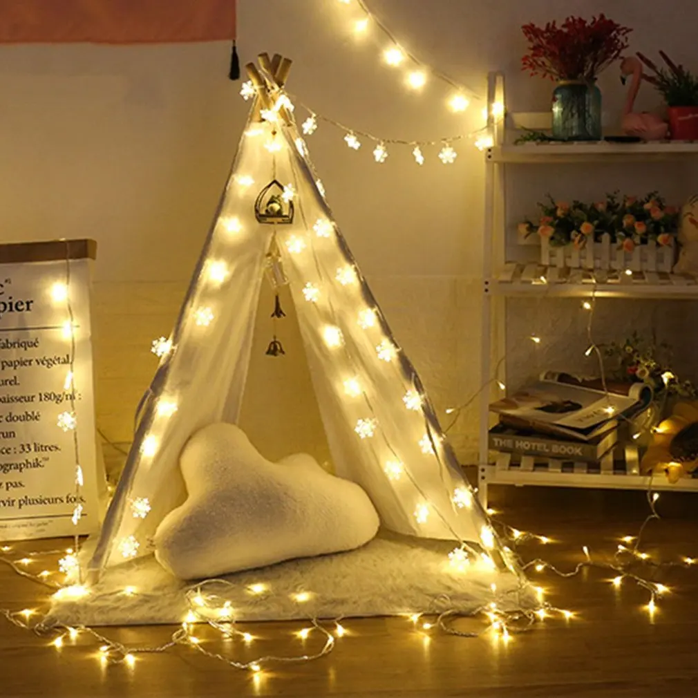 Leds Christmas Tree Snow Flakes Led String Fairy Light Xmas Party Home Wedding Garden Garland Decorations | Лампы и освещение