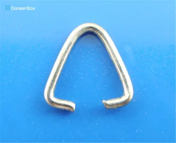 

500PCs Doreen Box Lovely Triangle Jump Rings Bails Znic Alloy Silver Color For DIY Jewelry Making 9mmx9mm (B03299)