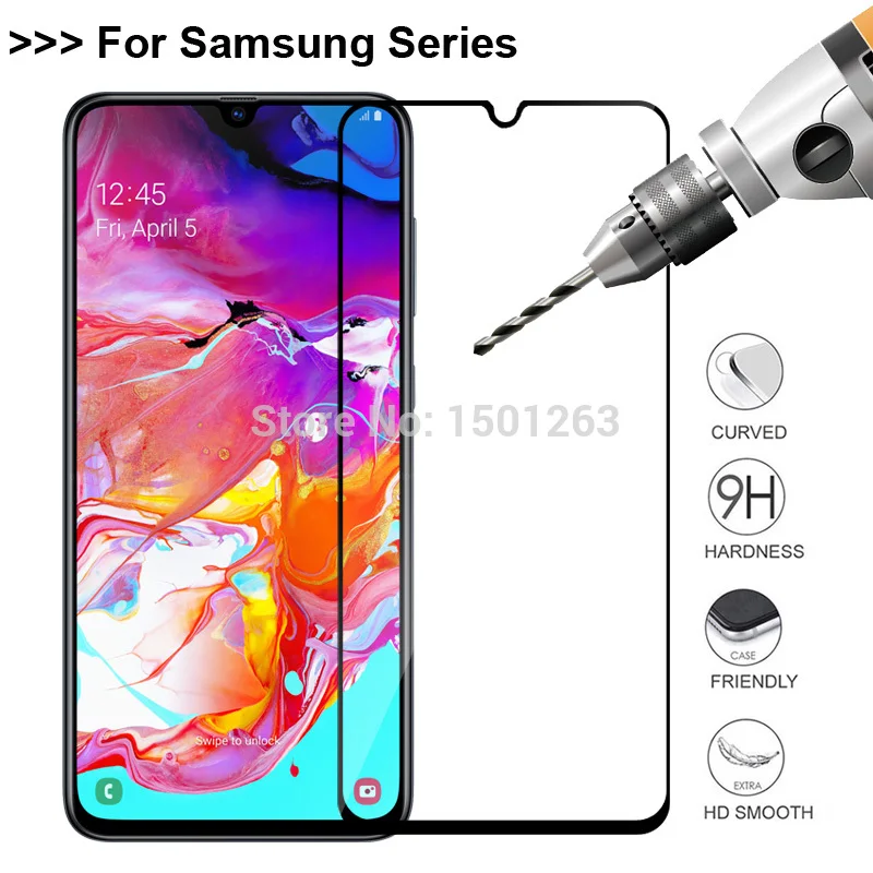 Чехол для samsung Galaxy A10 A20 A30 A40 A50 A60 A10e A20e A30s A40s M20 M10 полное покрытие на закаленном