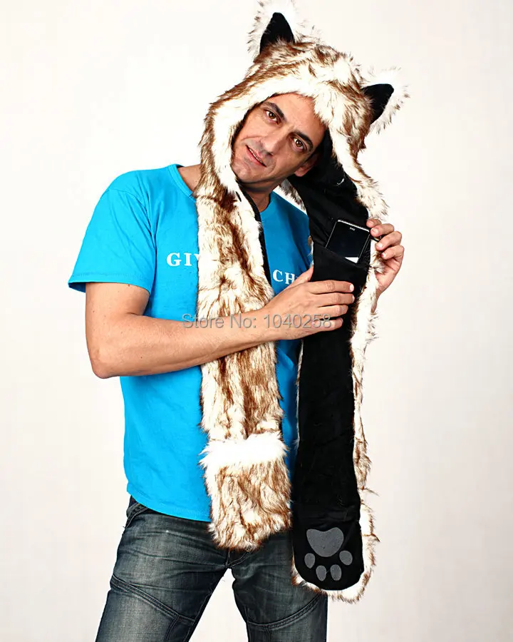 husky hat with paws