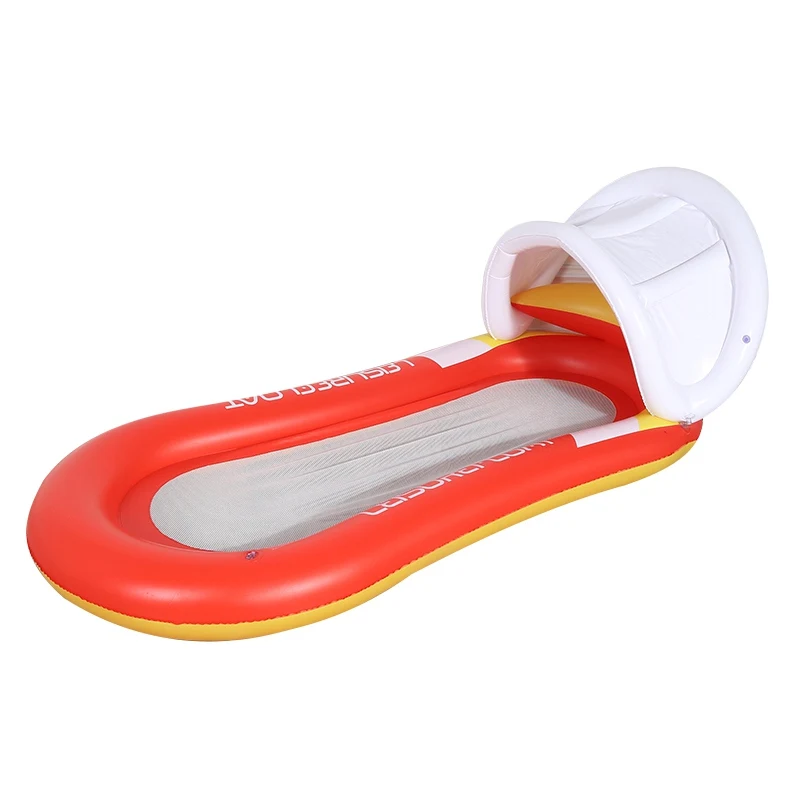 cheap Inflatable Shed Sunshade Floating Bed PVC Collapsible Recliner Swimming Pool Survival Water Hammock Inflatable Floating Row