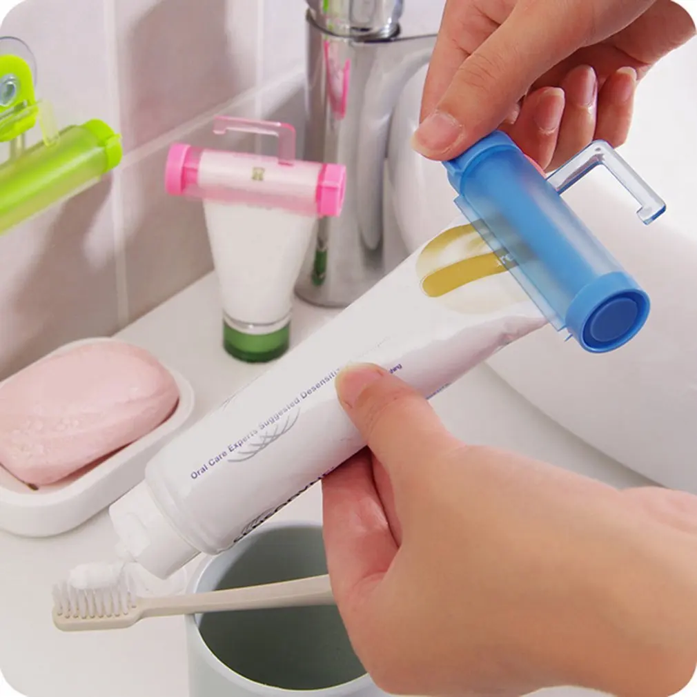 Easy Squeezer Toothpaste Roller Tube Rack Dispenser Rolling Holder Easy Squeeze Paste Dispenser Roll Holder Hanging