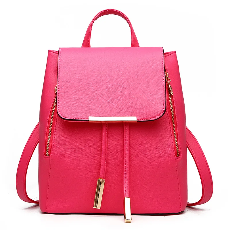 Arsmundi, новинка, женский рюкзак из искусственной кожи, школьный повседневный рюкзак с застежками, модная сумка для книг на плечо для девочек-подростков - Цвет: Красный