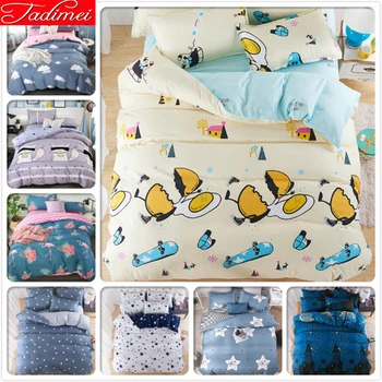 

3/4 pcs Bedding Set Adult Kids Child Soft Bed Linen Quilt Comforter Duvet Cover Single Full Double Queen Super King Size 150x200