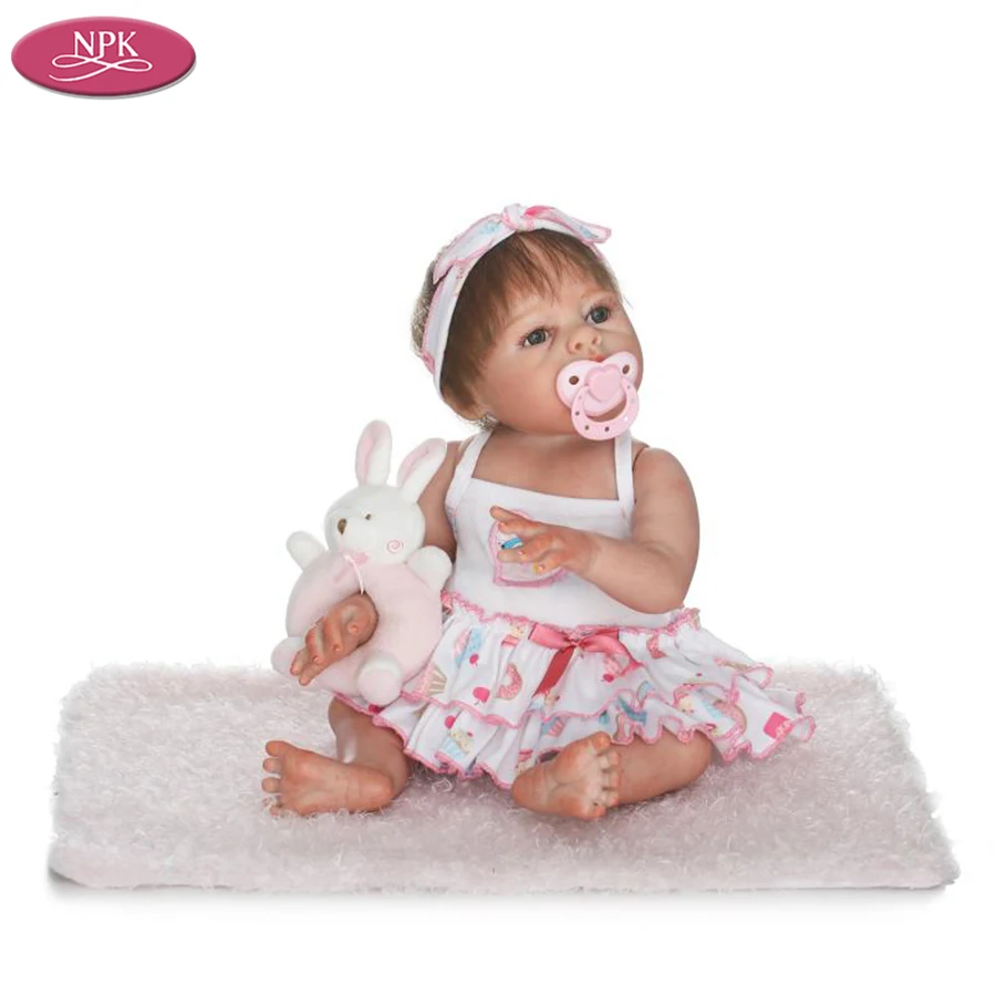 NPK 50CM Realistic Newborn Baby Girls Full Body SIlicone Reborn Babies Dolls Adorable Girl Kids Bath Toys Playmate Doll Boneca (5)