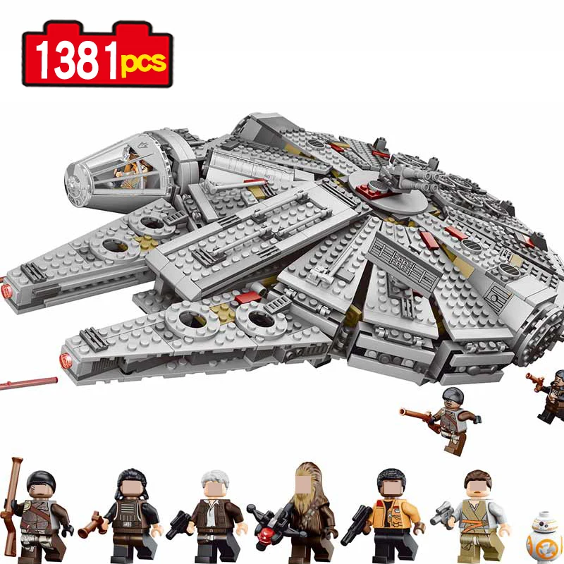 

1381pcs Star Wars Millennium Falcon Spaceship building blocks set Toys Action Figures Christmas birthday Gifts