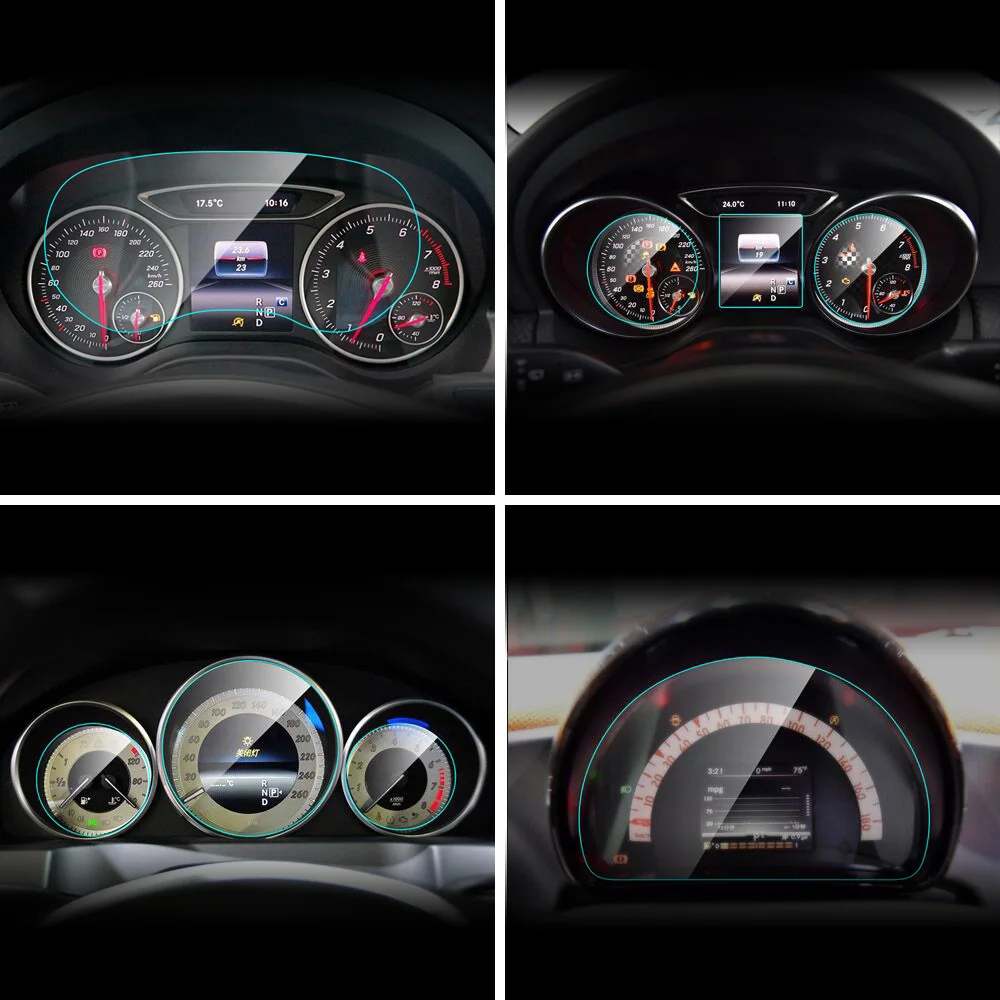 #*Cheap Car Instrument Panel Screen Protector for Mercedes W204 W176 W213 X204 W453 Smart Fortwo Forfour A C E GLK Class Car Accessories