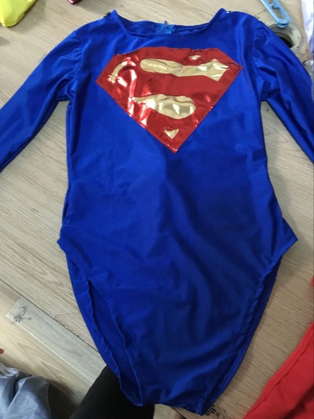 Синий и красный спандекс Супергерл костюм супергероя Косплэй Хэллоуин костюмы для женщин
