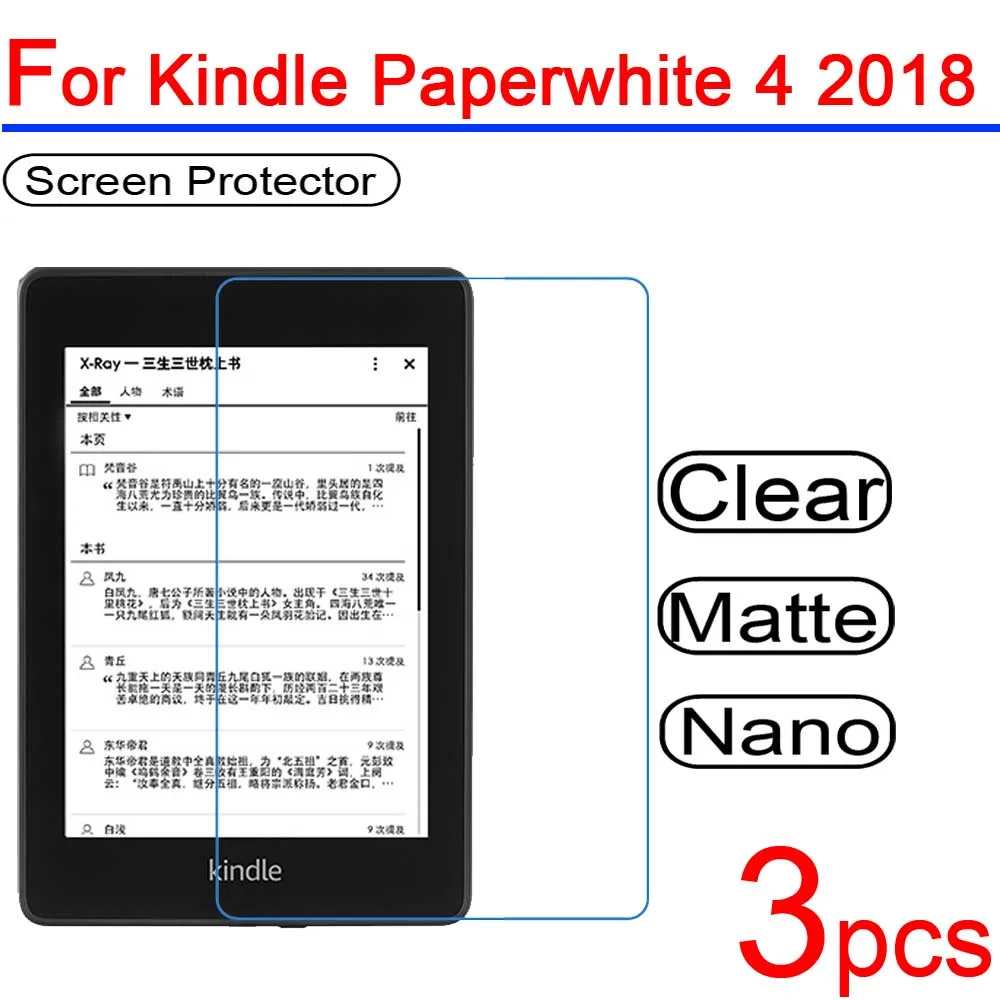 3 шт. Ультра прозрачная мягкая ЖК Защитная пленка для экрана крышка Amazon Kindle Paperwhite 4