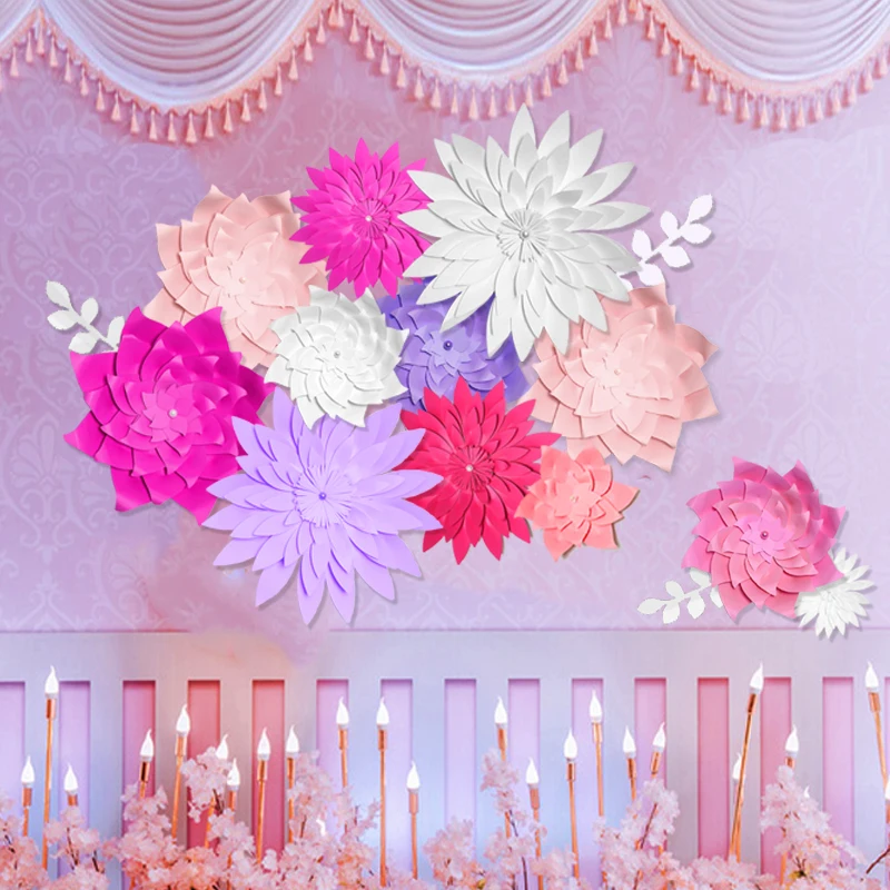 24 Inches DIY 3D Paper Artificial Flower Birthday Party Supplies