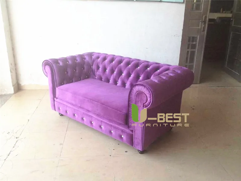 purple fabric chesterfield sofa 2 seater sofa (2)