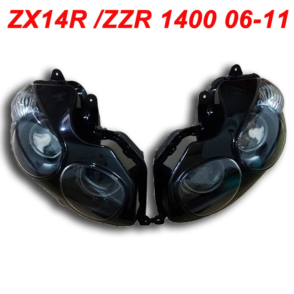 

For 06-11 Kawasaki ZX14R ZX 14R ZZR 1400 Motorcycle Front Headlight Head Light Lamp Headlamp CLEAR 2006 2007 2008 2009 2010 2011