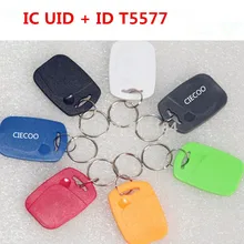 15 шт./лот двойной чип частоты RFID 13,56 МГц 1 K сменных маркеров UID и T5577 125 kHz ID брелок читаемый перезаписываемый синий ключей брелки-Жетоны